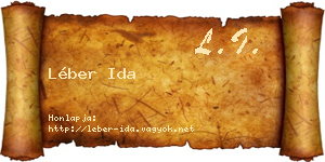 Léber Ida névjegykártya